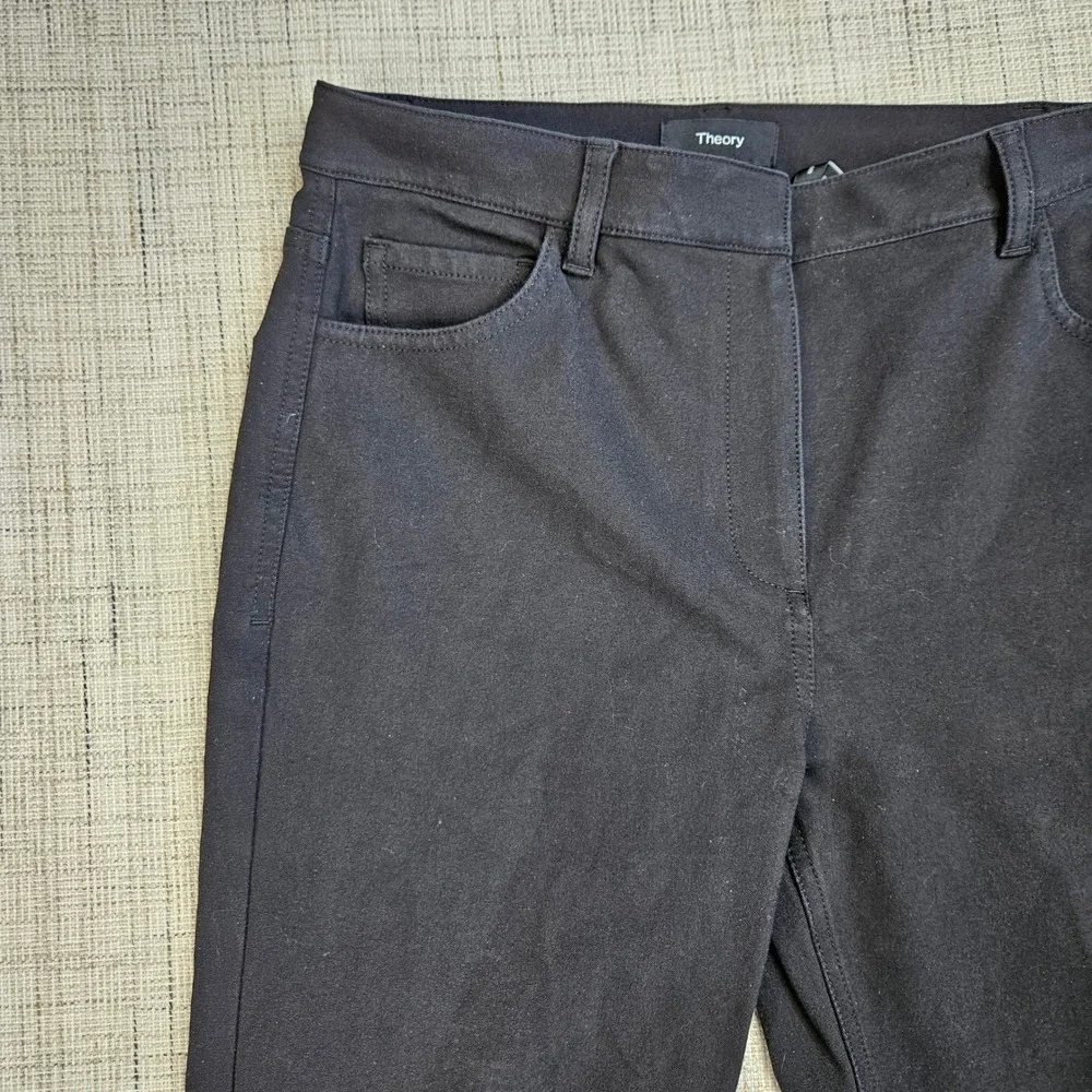 Theory Bootcut Pants Black Stretch Career Casual Trousers‎ Womens Size 2